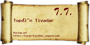 Topán Tivadar névjegykártya